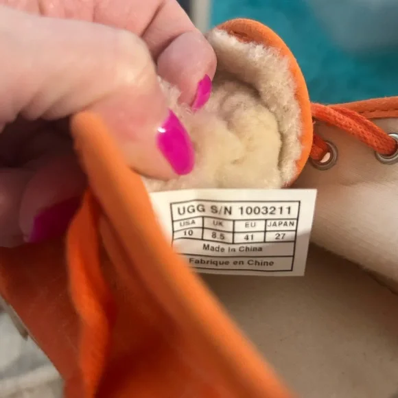 UGG Orange and Cream Sneakers - Picture 4 of 6